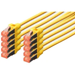 Digitus Professional CAT 6 S/FTP Patch-Kabel 3m RJ-45 (M) 10er Pack gelb