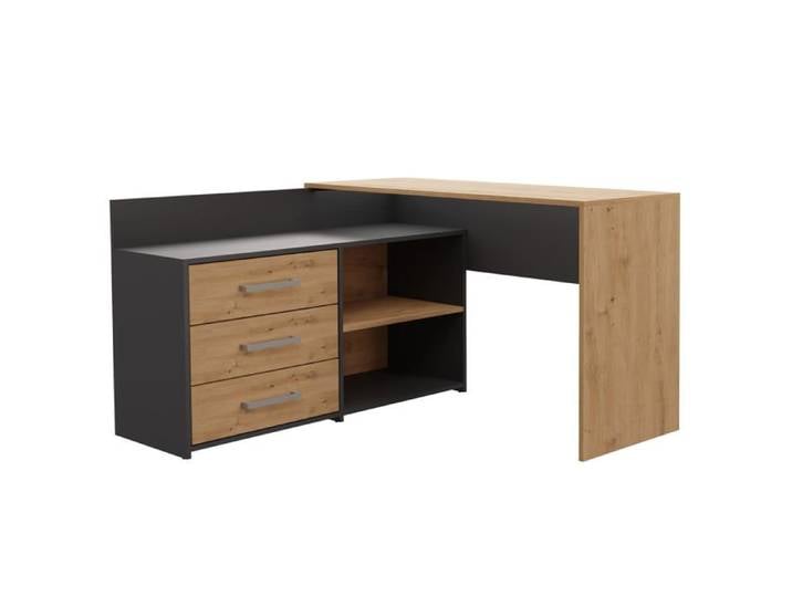 Bureau - Topeshop - DANY - 120 cm - Marron - Droit - Montage facile
