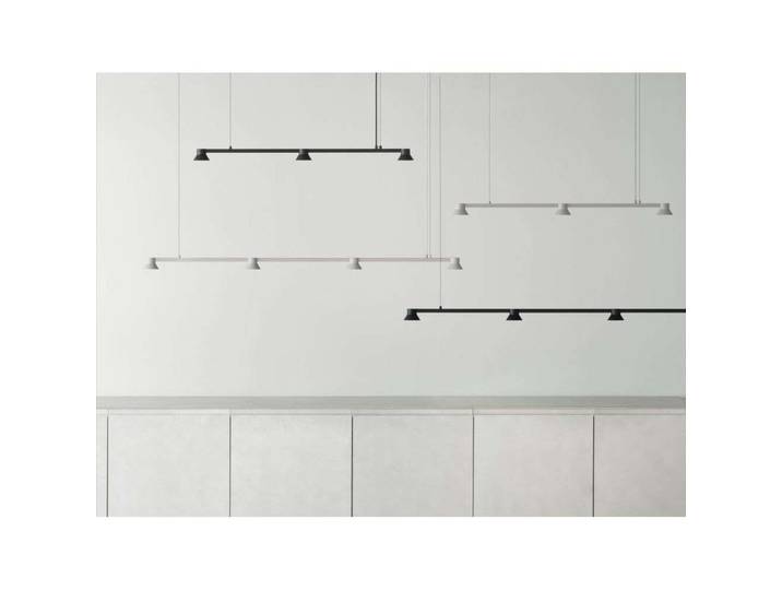 Hat Linear LED-Hängelampe, 167 cm, grau - Normann Copenhagen - Esszimmer - Aluminium