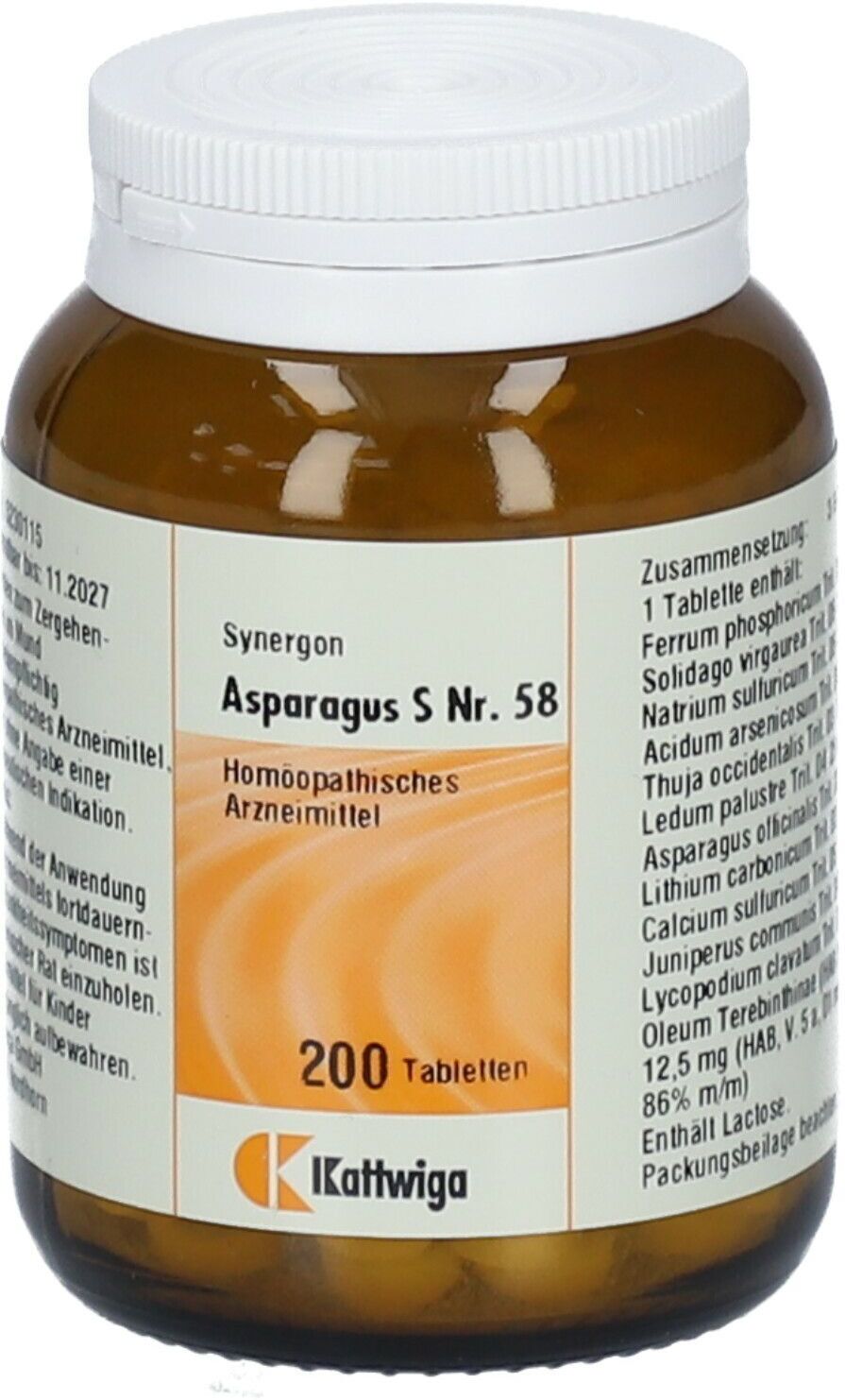 Kattwiga Synergon Komplex 58 Asparagus S Tabletten 200 St