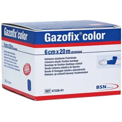 Gazofix color latexfrei Fixierbinde 6 cm x 20 m blau 1 St