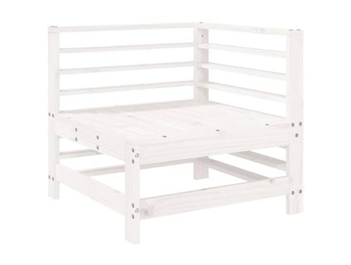 KTHLBRH Ecksofas für den Garten, 2 Stück, weiß, massives Kiefernholz Modulares Lattenrost-Design, 110 kg pro Sitz, für Terrasse und Terrasse