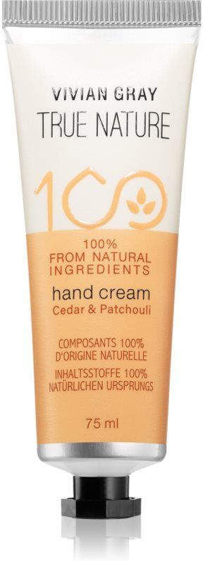 Vivian Gray True Nature Cedar & Patchouli crème hydratante mains 75 ml
