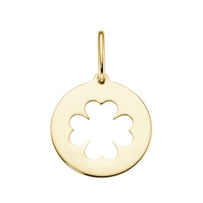 Kettenanhänger LUIGI MERANO "Plättchen Kleeblatt, Gold 375", gold, Schmuckanhänger, Herren, onesize, Gelbgold 375, Kettenanhänger
