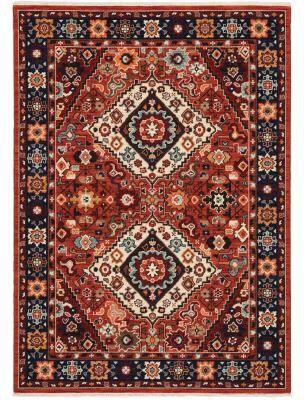 Style Haven Leander Double Medallion Fringed Wool Blend Area Rug