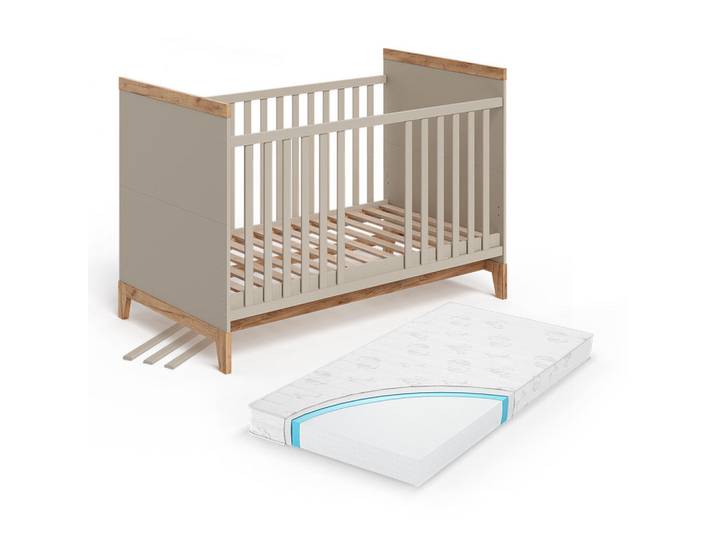 VitaliSpa Babybett Malia Cashmere/Artisan 70x140 cm mit Matratze, Kaschmir, Eiche Artisan, Holzwerkstoff, Baby- und Kindermöbel, Kinderzimmer & Jugendzimmer, Kinderbetten