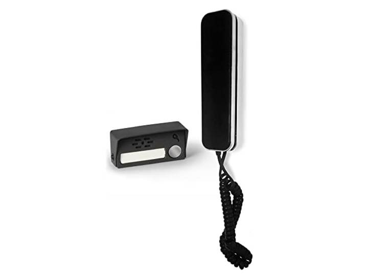 AudioBell Magnet – Interphone Audio 2 Fils Combiné Aimanté\, Ouverture Gâche Platine de rue\, alliage de zinc\, porte-étiquette rétroéclairé\, gâche électrique\, serrure\, combiné intérieur aimanté