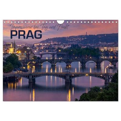 PRAG Impressionen bei Tag und Nacht (Wandkalender 2027 DIN A4 quer), CALVENDO Monatskalender