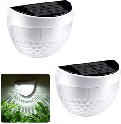 Inspire Curations Solar Corrugated Fence Lights IP65 Waterproof Outdoor Wall Lights white white 4pcs