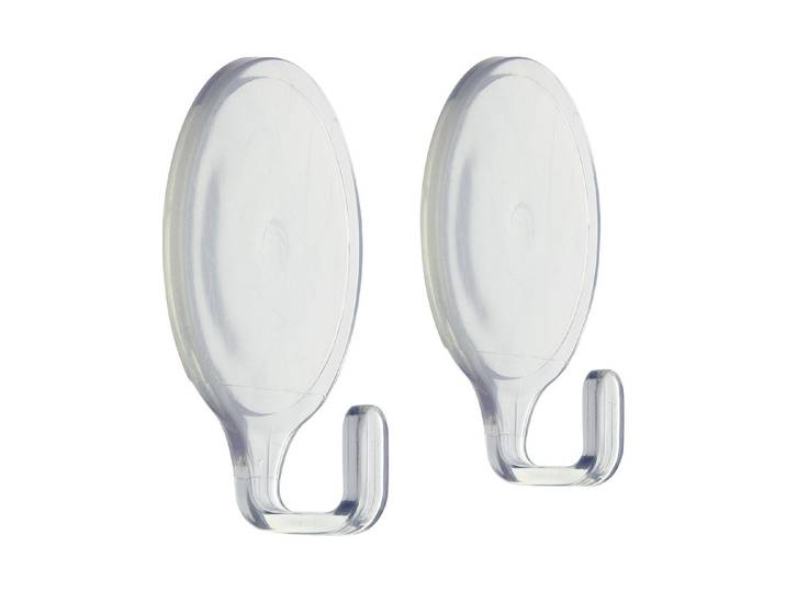 Klebehaken Rund Transparent 2 Stück
