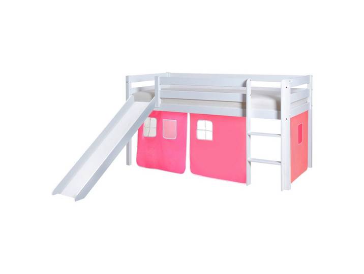 Spielbett Manuel Echtholz ca. 90x200 cm Weiß/Rosa