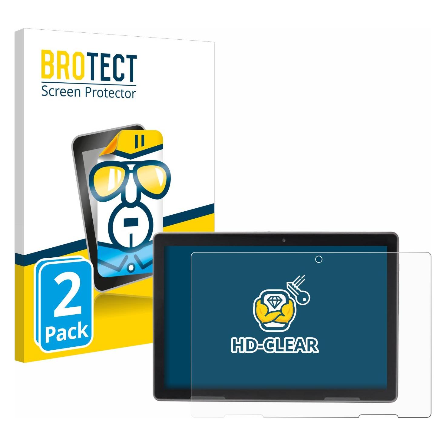 Brotect Schutzfolie Displayschutz Displayschutzfolie Folie Klar Transparent (2 Stk., Medion Lifetab P10912) (1842236)