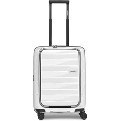 Bergpfeil Travel 4 Rollen Kabinentrolley 55 cm Laptopfach mit Dehnfalte, Koffer, Weiss