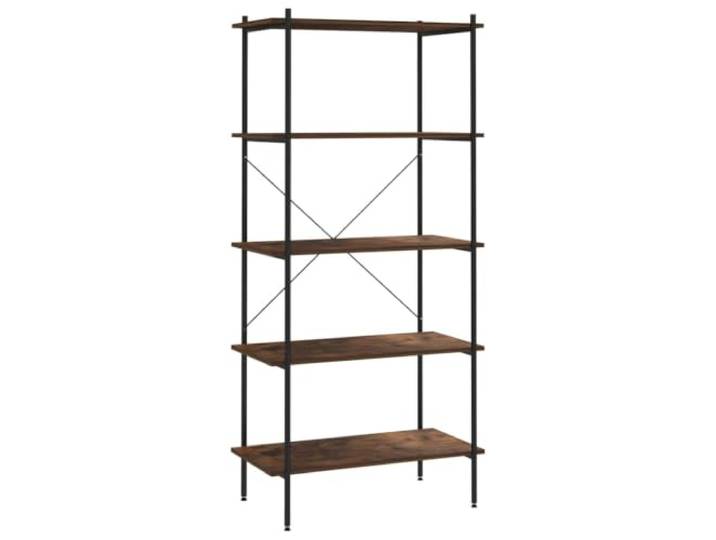 fsahslih Standregal 5 Böden Metallregal 80x40x163cm Büro Robustes Lagerregal aus Holzwerkstoff und Stahl mit Wandhalterung für Ordnung im Wohnzimmer, Keller und Home Office.