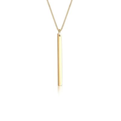 Kette mit Anhänger ELLI "Anhänger Rechteck Schmuck Geschenk 925 Sterling Silber" Gr. 55, gold, Halsketten, Damen, 55, ohne Stein, Silber 925 (Sterlingsilber), L: 45