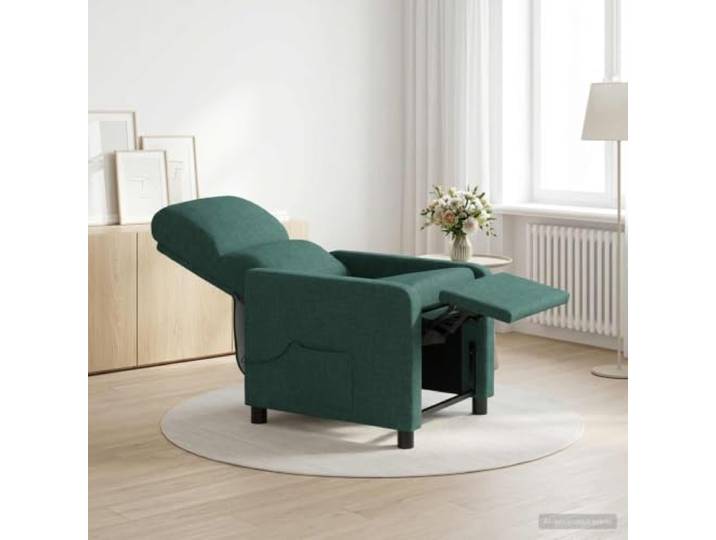 Massage Relaxsessel Dunkelgrün Polyester mit Fernbedienung Verstellbare Neigung 115°-160°,kabellose Fernbedienung,Schaum-Faser-Füllung,atmungsaktiver Polyesterstoff