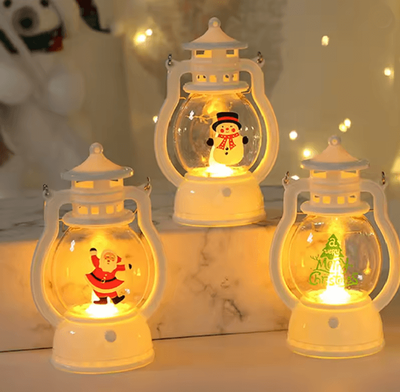 Inspire Essentials FestiveGlow Battery LED Santa Snowman Lantern d