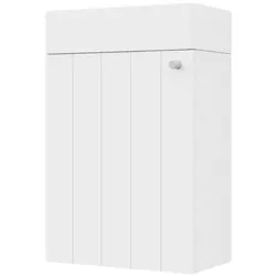 Merax Wandwaschtisch 41x23x62.5 cm, schmaler Badschrank mit Keramikbecken, Soft-Close-Tür, Weiß