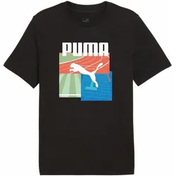 Puma, Herren, Sportshirt, Grafik Sommer Sport T-Shirt (S), Weiss, Schwarz