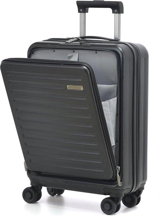 Famanu Handgepäckkoffer mit Laptopfach - Schwarz