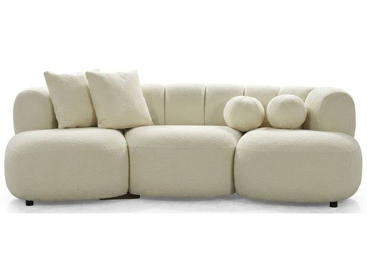 Xlmoebel 3-Sitzer 3-Sitzer Sofa Beige Stoffbezug Stil Modern praktisch Wohnzimmer, 1 Teile