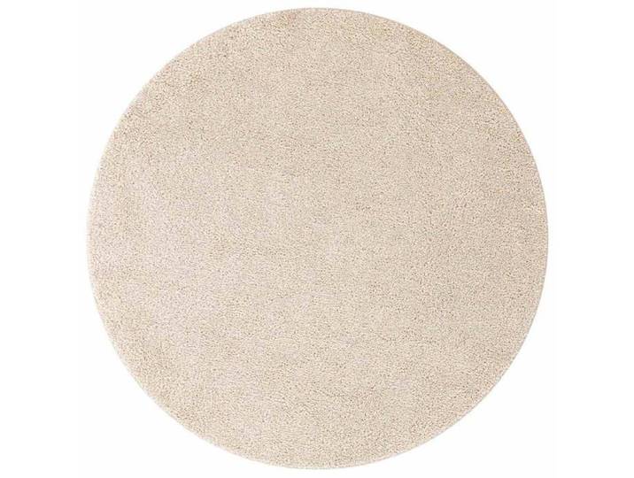 Tapis Shaggy Rond - - 160x160 cm - Crème - Antidérapant - Polypropylène - Doux - Durable - Lavable - Épais