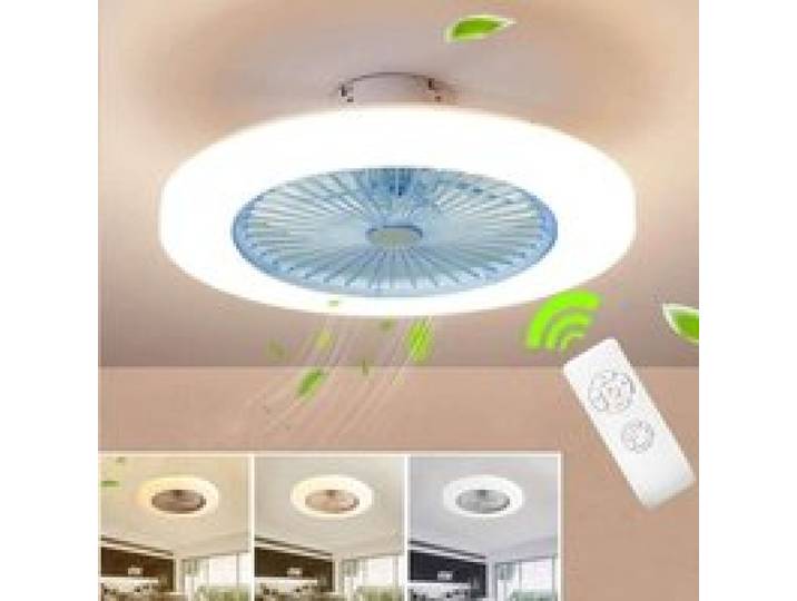 Ventilateur De Plafond avec Éclairage LED Vitesse du Vent Réglable Télécommande Dimmable 36W Moderne LED Plafond Lumière Ch[148]