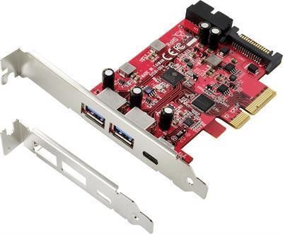 Renkforce 1+4-poorts USB 3.2 Gen 2 controllerkaart, USB-A, PCIe x4
