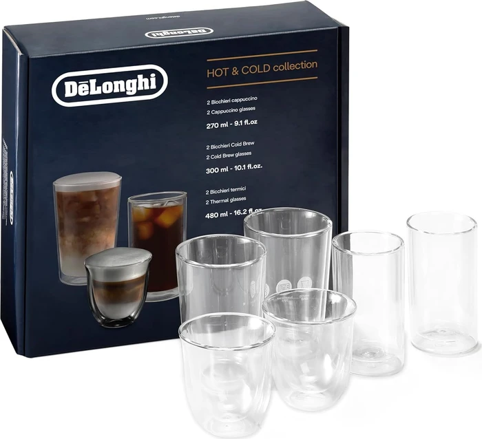 De'Longhi Hot&Cold Gläserset, 6 Stück