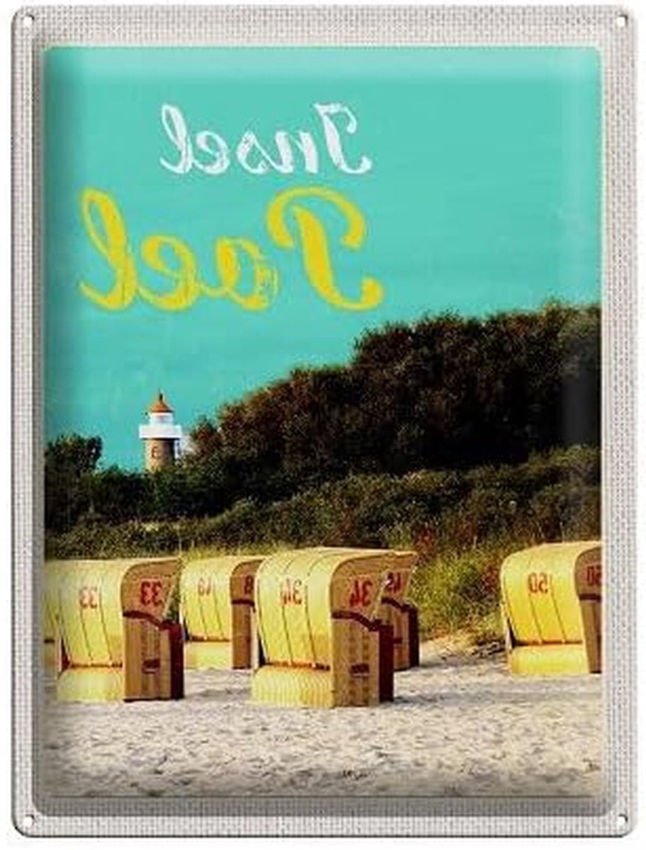 Meerkleurig Metalen Bord met Summer Decoratie voor Wanddecoratie, 40 x 30 cm