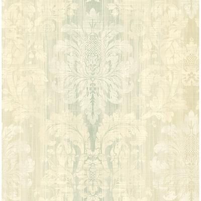 Seabrook Designs Aldeno Striped Damask Unpasted Wallpaper