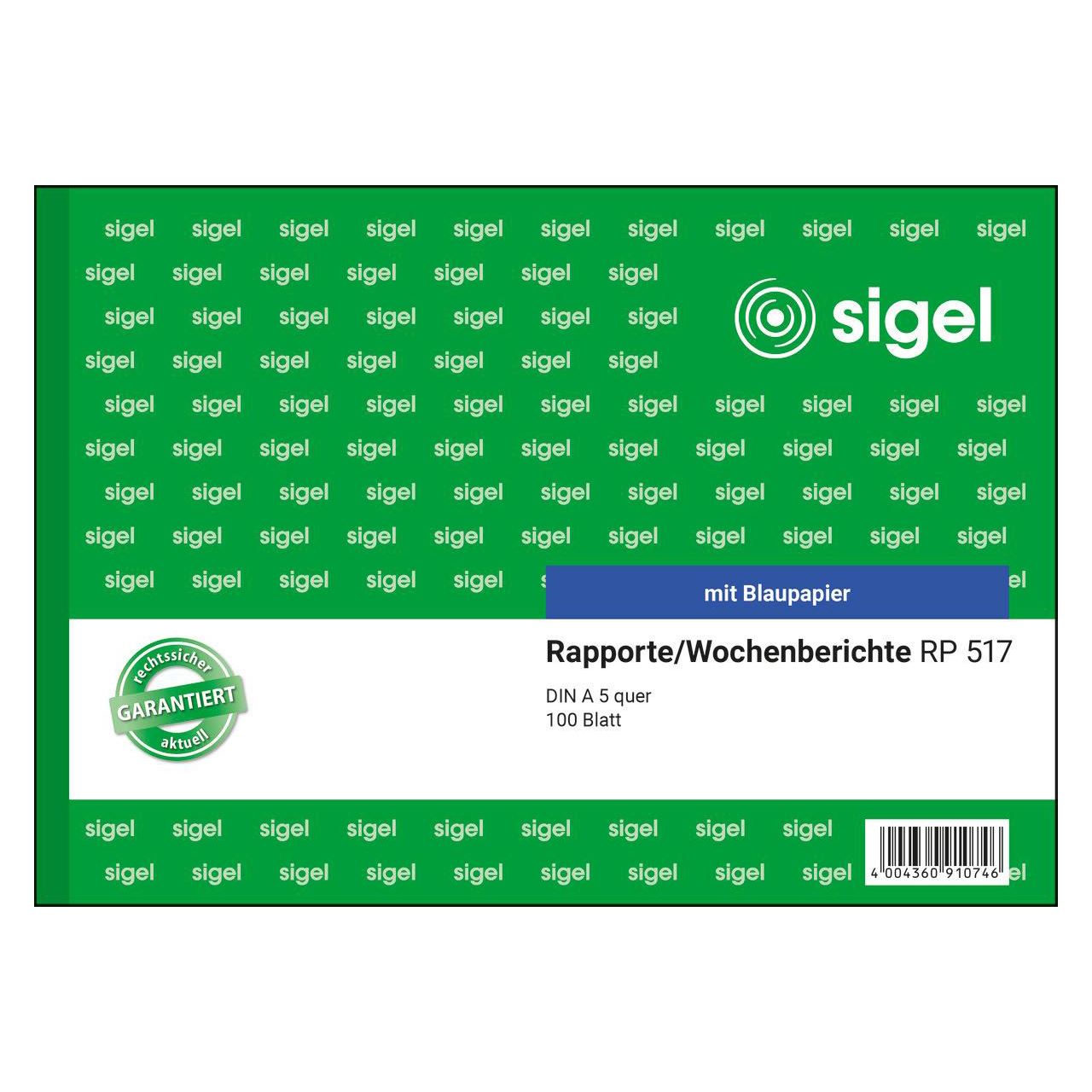 SIGEL Wochenbericht Formularbuch RP517