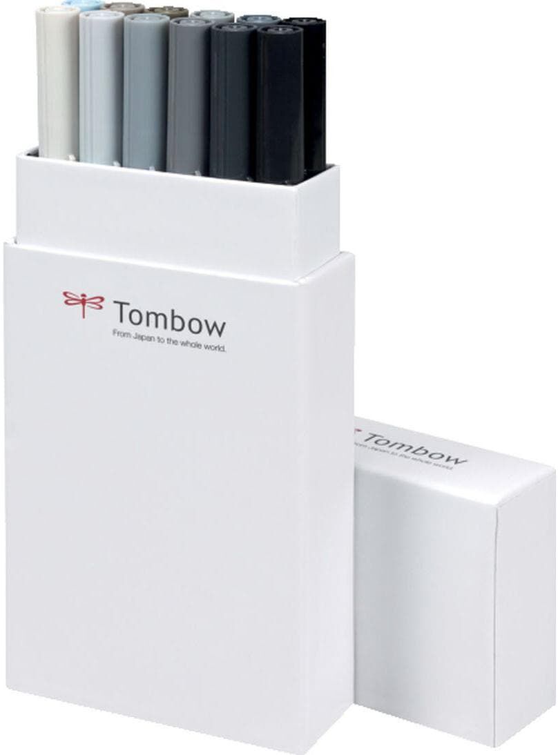 Faserstift TOMBOW "ABT 12 Stück, Gra", bunt, Kunststoff, Stifte, Faserstift, Wasservermalbar bunt Einheitsgröße
