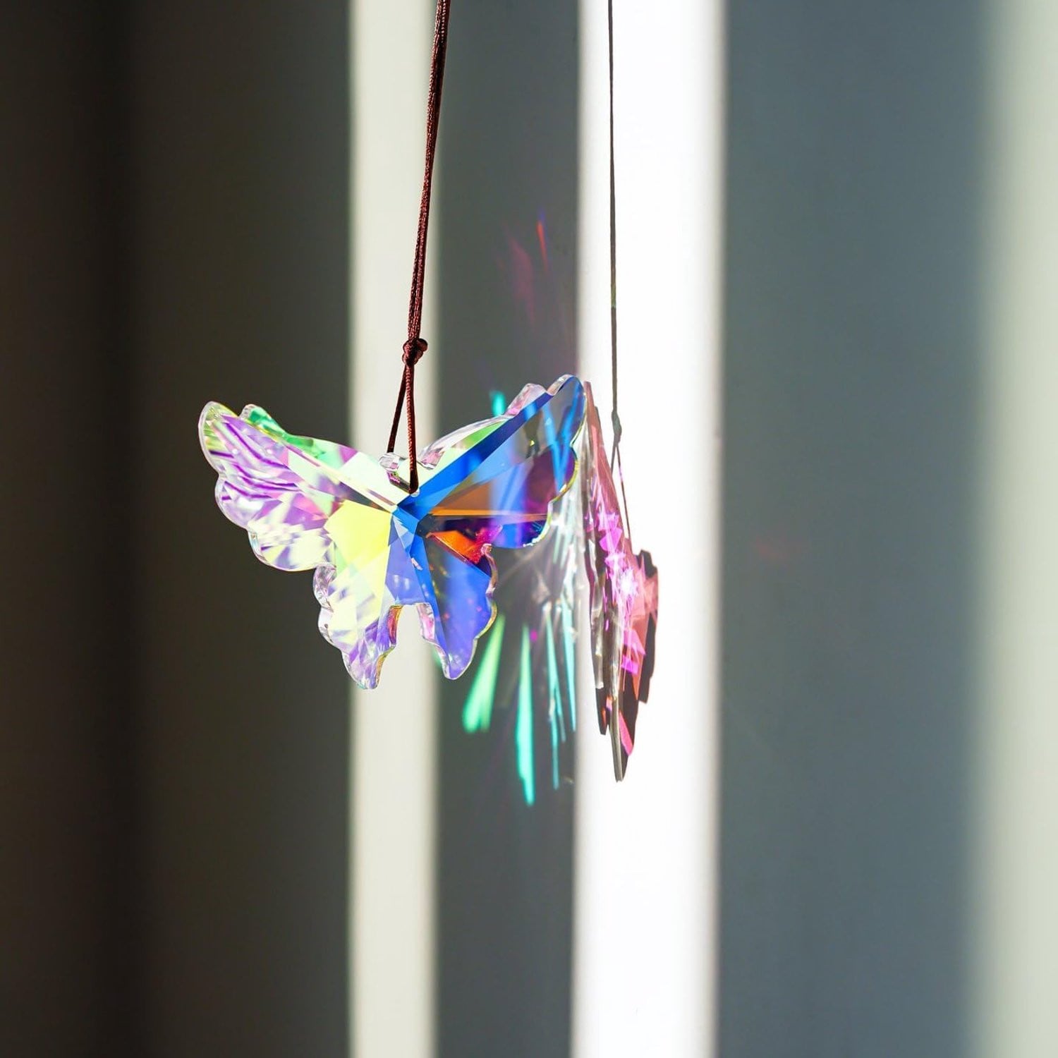 Vlinder Zonnevanger Prisma Regenboog van Glas voor Raam of Tuin, 76 mm