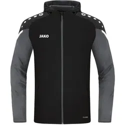 JAKO Kinder Kapuzenjacke Performance, Größe 128 in Schwarz Schwarz