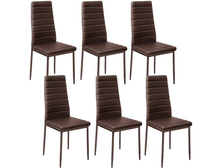 tectake Esszimmerstuhl 6er Set Thomas 41 x 45 x 98 5 cm cappuccino, Cappuccino, 48x98.5x45 cm, Esszimmer, Stühle