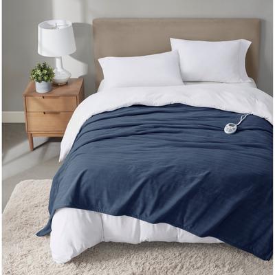 Serta Travis Heated Tri-Rib Microfleece Blanket