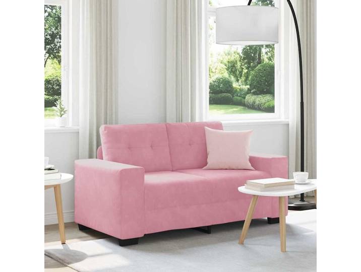vidaXL Sofa, Zweisitzer-Sofa mit Kissen Rosa Samt