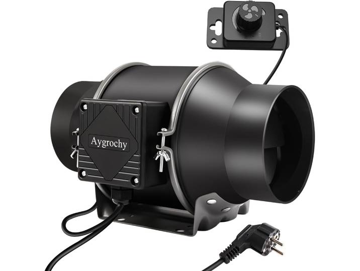 Ventilateur de gaine Aygrochy 150 mm, ventilateur d'extraction contrôlé 683 m³/h, ventilateur de gaine en ligne pour chauffage, refroidissement, booster de chaleur, tentes de culture