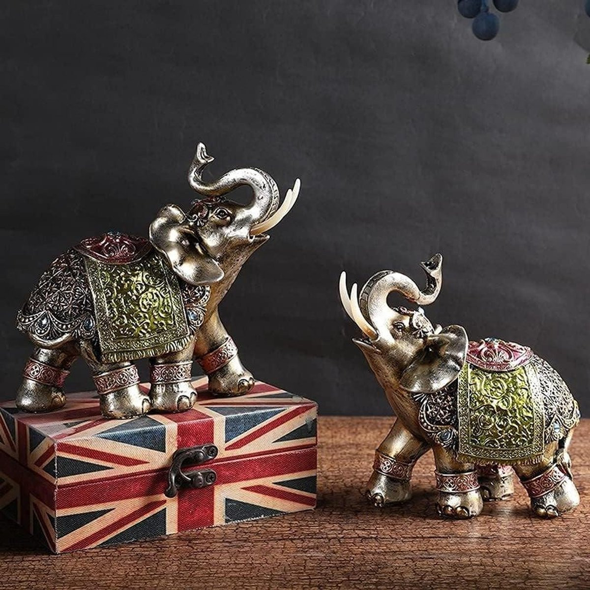 Zilverkleurig Olifant Beeldje voor Decoratie - Hoogte: 20 cm