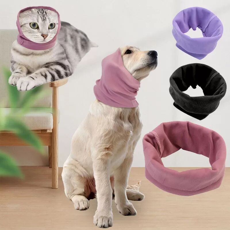 INF Cache-oreilles et écharpe pour animaux de compagnie - Protection anti-bruit et confort M