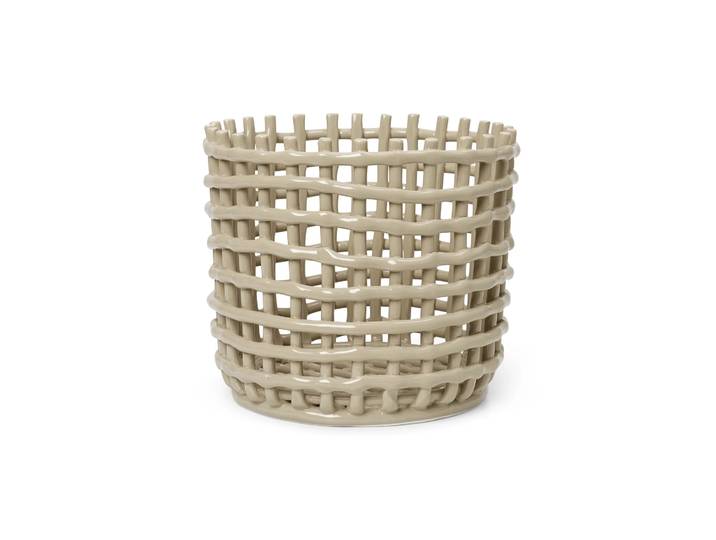 Ferm Living Panier tressé Ceramic Ø23,5 cm Cashmere