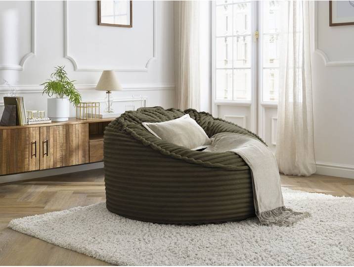 Pouf ultra moelleux SOCRATE gros côtelé doux