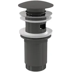 Alcadrain s.r.o. alcadrain Ablaufventil für die Waschbecken CLICK/CLACK 5/4" Ganzmetal mit Überlauf, großer Stopfen, GUN METAL-Glanz