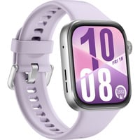 Watch Fit 4 (Seiya-B19F), Smartwatch silber, violettes Fluorelastomer-Armband