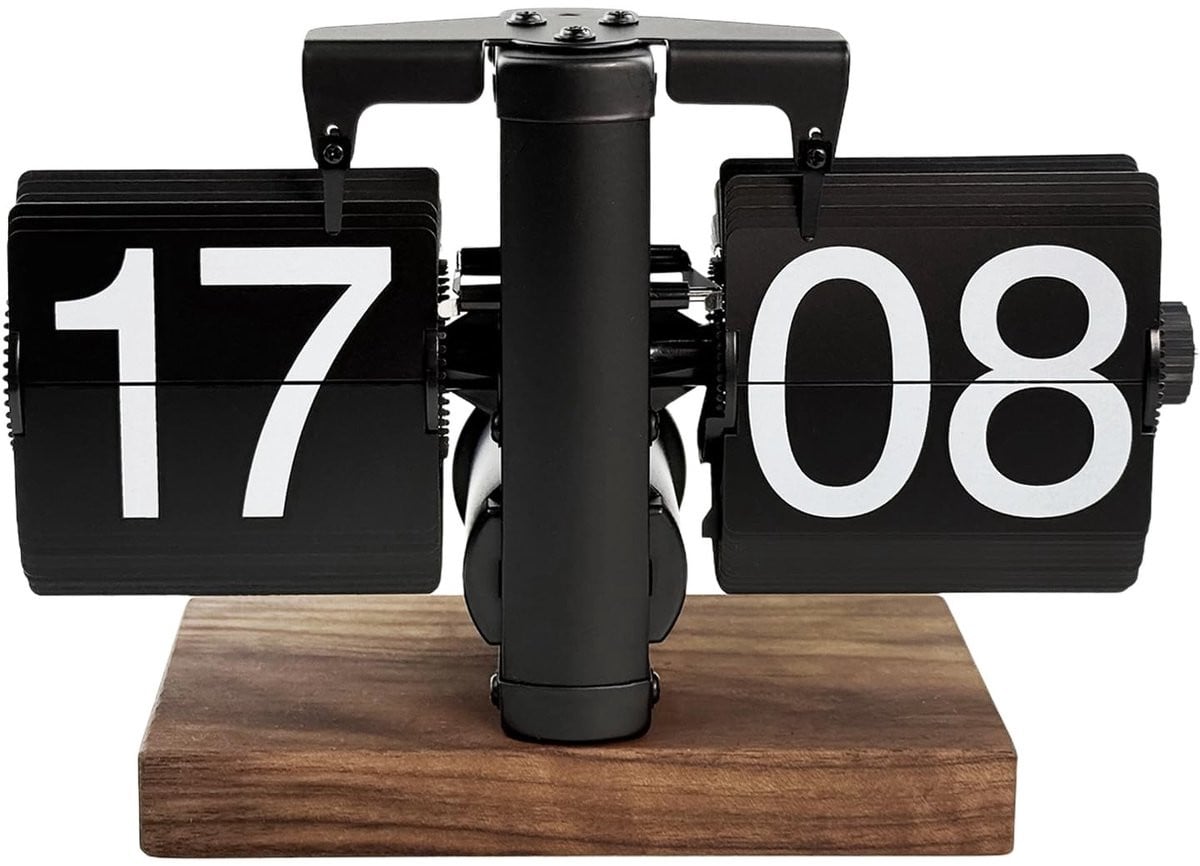 Digitale Flip Klok Omgoods - Retro Tafelklok met Veiligheidsbasis