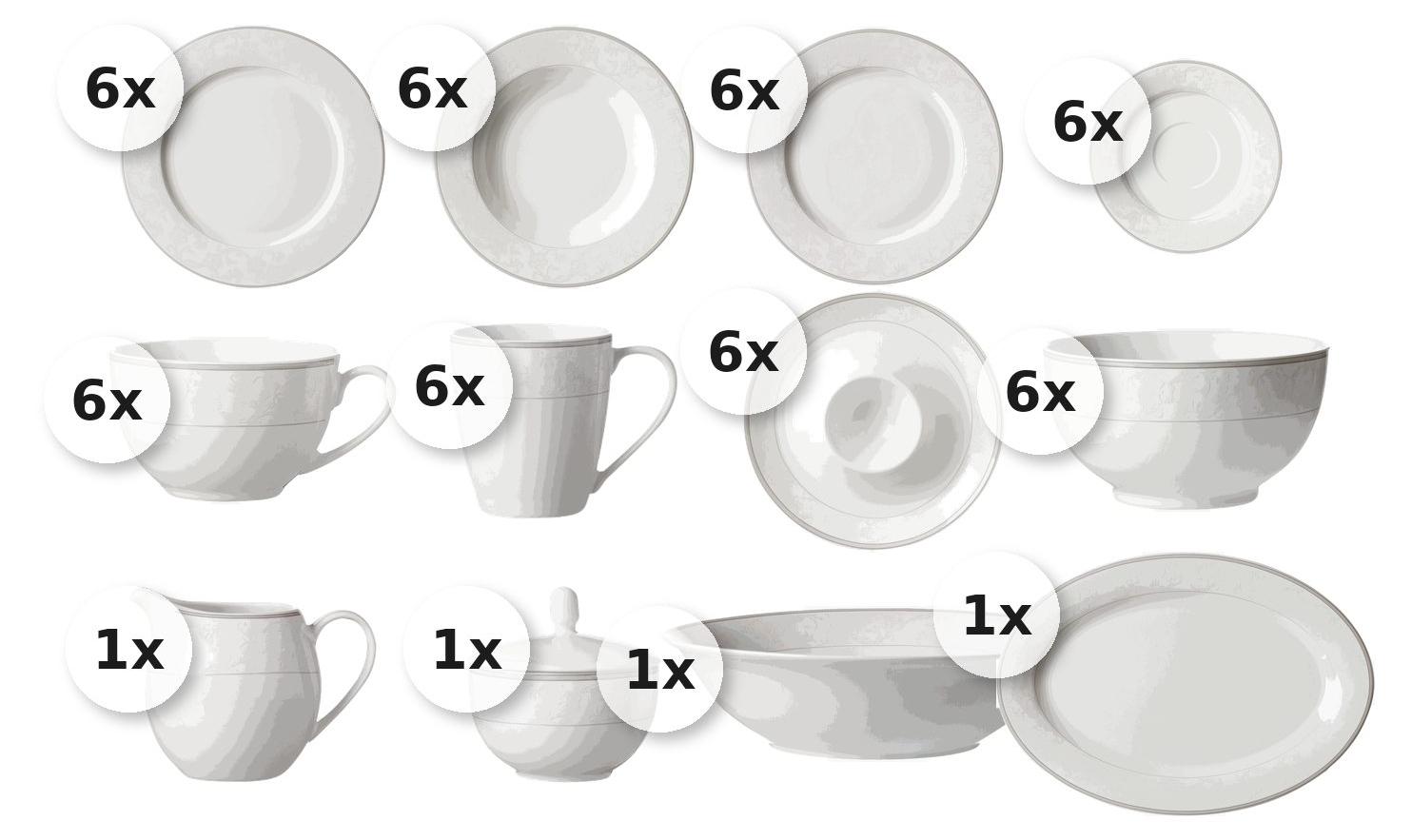 Kaffee- und Tafelservice 52 tlg. Isabella