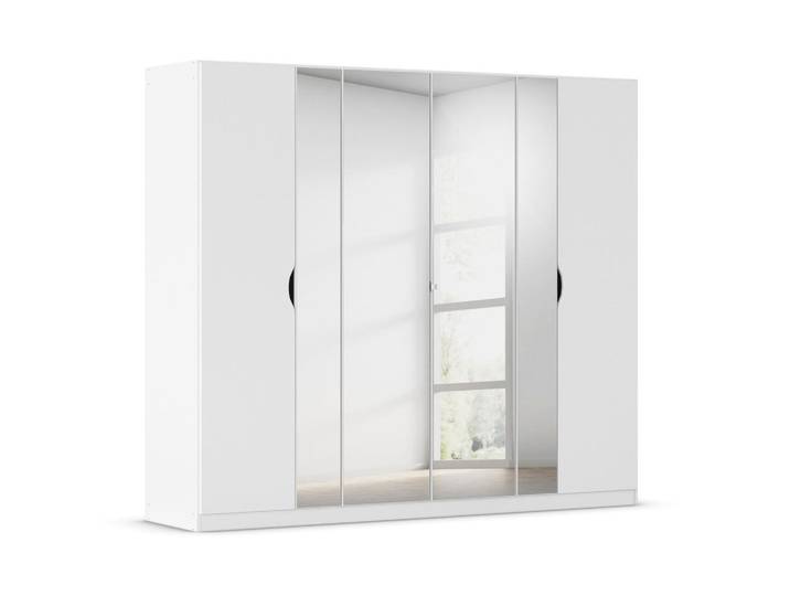 Rauch Möbel Drehtürenschrank, Weiß, Glas, 3 Fächer, 225x197x54 cm, Blauer Engel, Goldenes M, Made in Germany, Schlafzimmer, Kleiderschränke, Kleiderschränke mit Spiegel