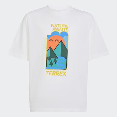 Funktionsshirt ADIDAS TERREX "K XPL GFX TEE", Jungen, Gr. 170, weiß, Obermaterial: 100% Polyester, Shirts Funktionsshirt, mit climacool Technologie, Kurzarm, ohne Verschluss, für Kinder