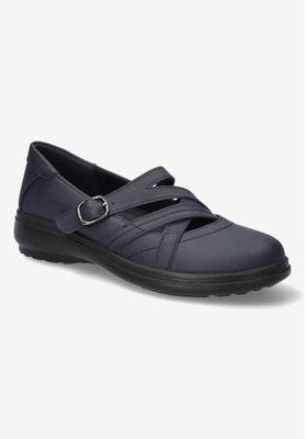 Women's Wise Flats by Easy Street in Navy (Size 10 M)